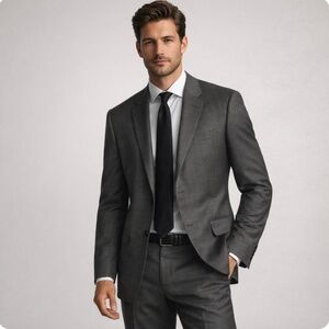 MASSIMO DUTTI HOUNDSTOOTH 100% WOOL SUIT SIZE 46/38